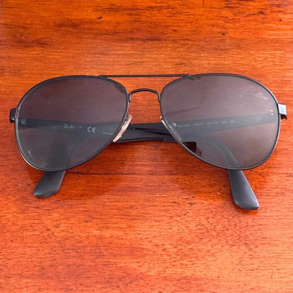 Ray-Ban RB3540 Aviator Sunglasses Matte Black 58mm w Case & Cloth Frames Only - Picture 5 of 13